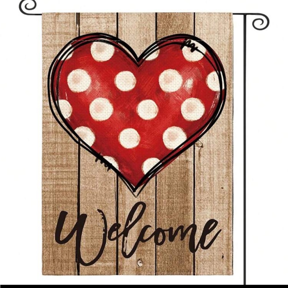 $8 OR PICK 5 FOR $25 sale 🎁❤️ Double Sided Welcome Valentine Garden Flag 18x12